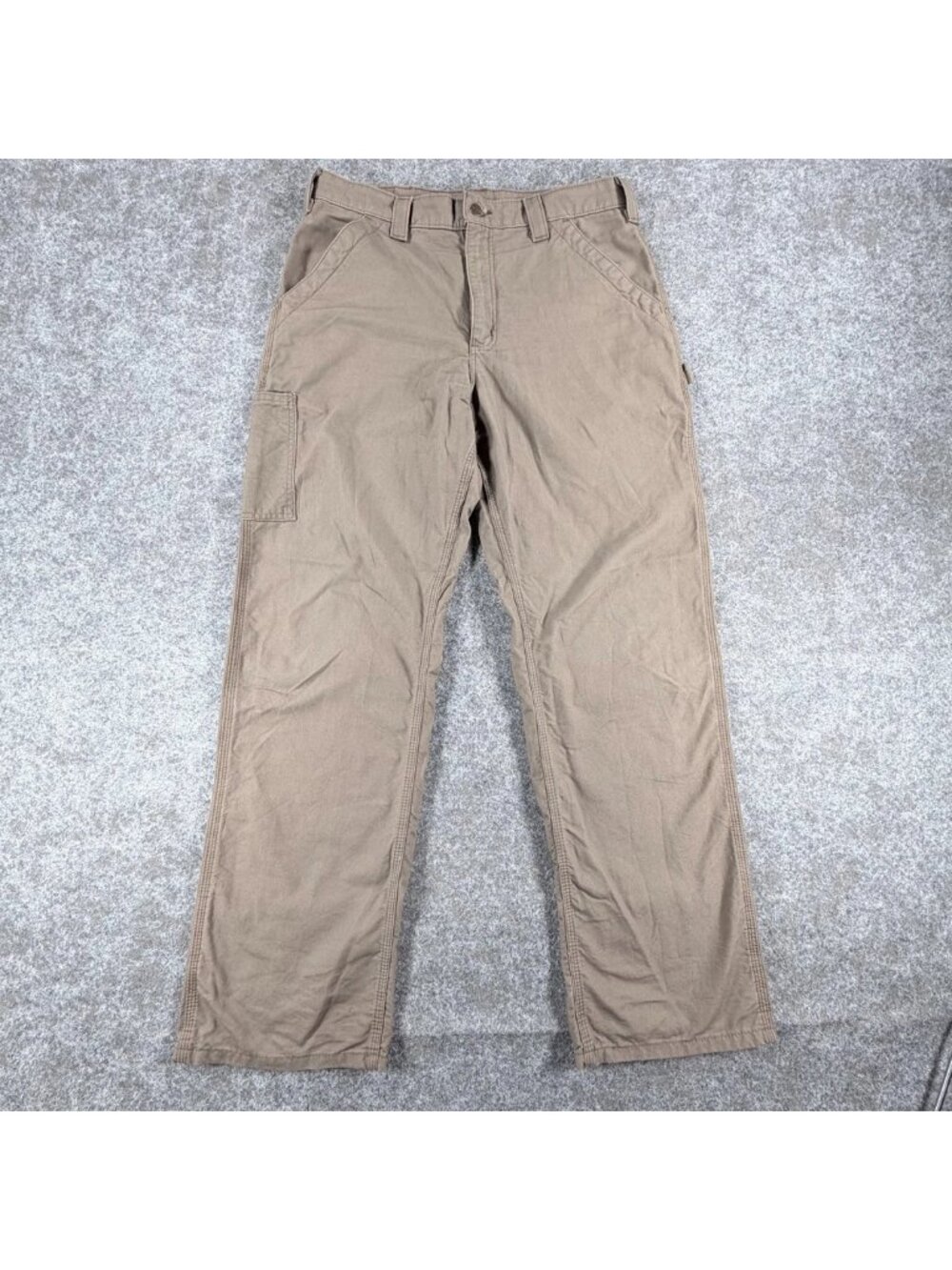 Carhartt Original Dungaree Fit Cargo‎ Pants Mens Beige Washed Duck Work Utility